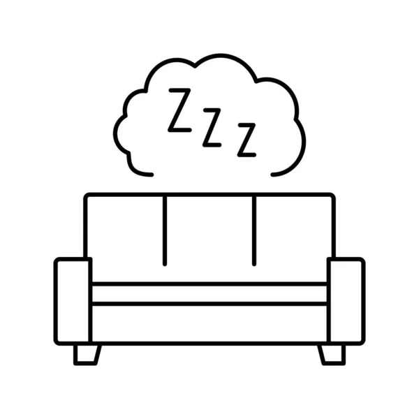 Adormecido mens lazer linha ícone vetor ilustração — Vetor de Stock