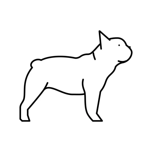 ภาพเวกเตอร์ไอคอนบรรทัดสุนัขบูลด็อกฝรั่งเศส — ภาพเวกเตอร์สต็อก