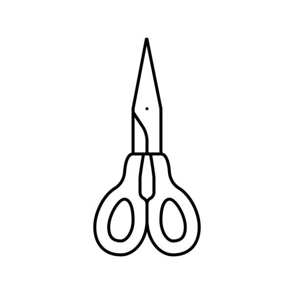 Nożyczki salon piękności pracownik akcesoria linia ikona wektor ilustracja — Wektor stockowy