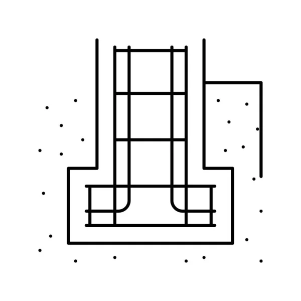 Coulée béton plancher ligne icône vectoriel illustration — Image vectorielle