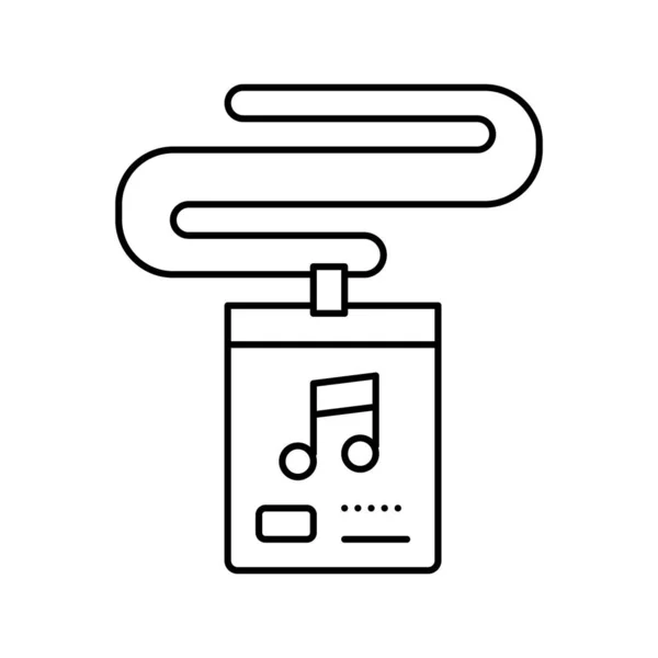 Badge du participant au festival de musique illustration vectorielle icône ligne — Image vectorielle