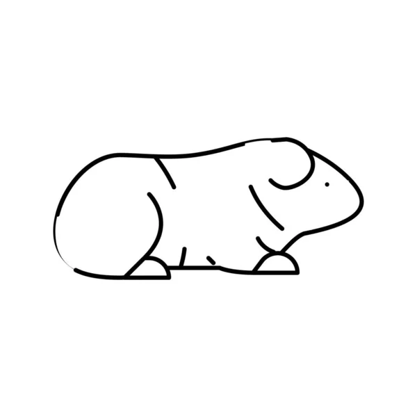 Ilustração do vetor do ícone da linha do animal de estimação do porco da Guiné —  Vetores de Stock
