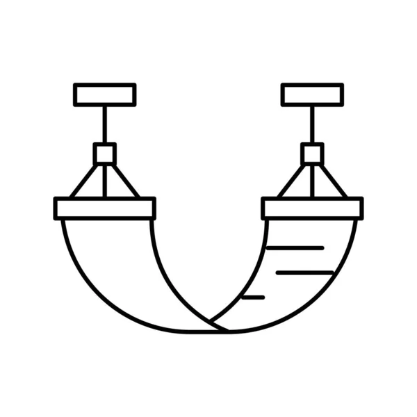 Accessoire d'été hamac pour l'illustration vectorielle d'icône de ligne de repos — Image vectorielle