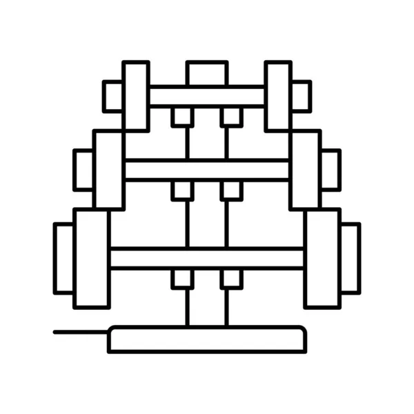 バーベルラックラインのアイコンベクトルイラスト — ストックベクタ