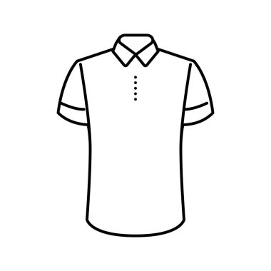 polo kumaş giyim çizgisi ikon vektör çizimi