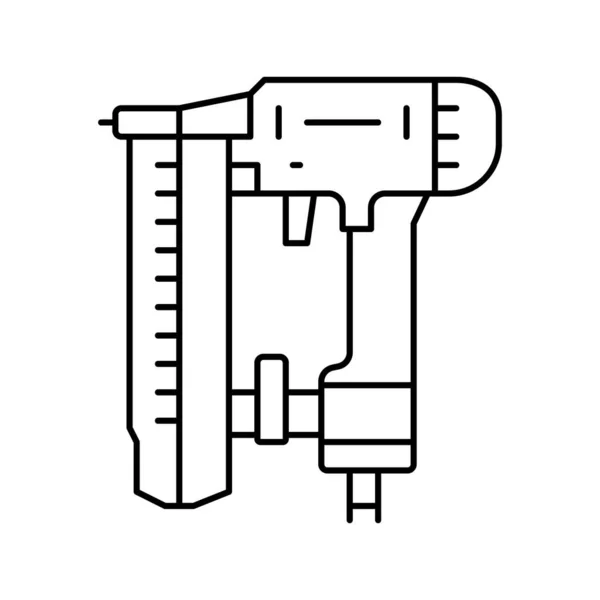 Strumento chiodatrice linea icona vettoriale illustrazione — Vettoriale Stock
