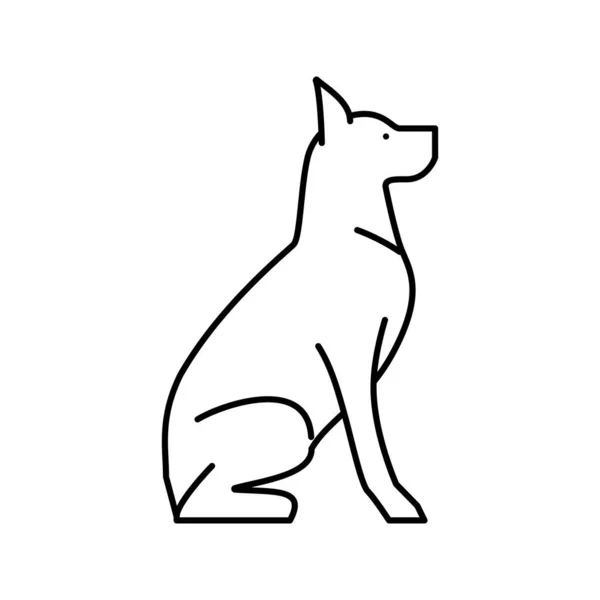 犬のペットの線のアイコンベクトルイラスト — ストックベクタ