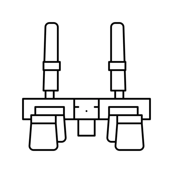 Werkzeugtasche Gürtel Tischler Linie Symbol Vektor Illustration — Stockvektor