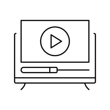 film boş çizgi ikonu vektör illüstrasyonu