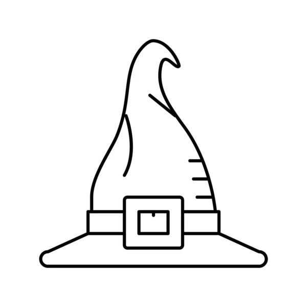 Sombrero halloween línea icono vector ilustración — Archivo Imágenes Vectoriales
