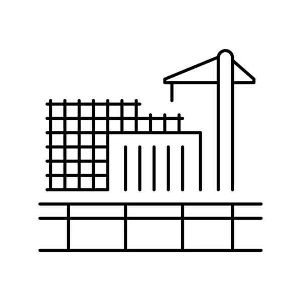 Edificio línea de construcción icono vector ilustración — Archivo Imágenes Vectoriales