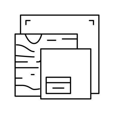 Tuval ve materyal reçine sanat çizgisi ikonu çizimi