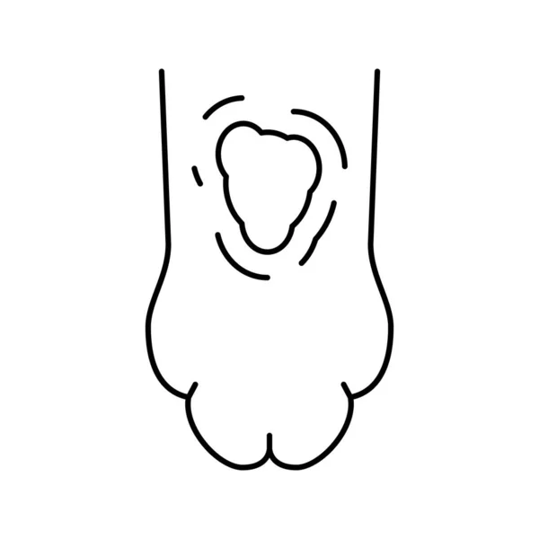 Ringwurm Tier Pfote Linie Symbol Vektor Illustration — Stockvektor