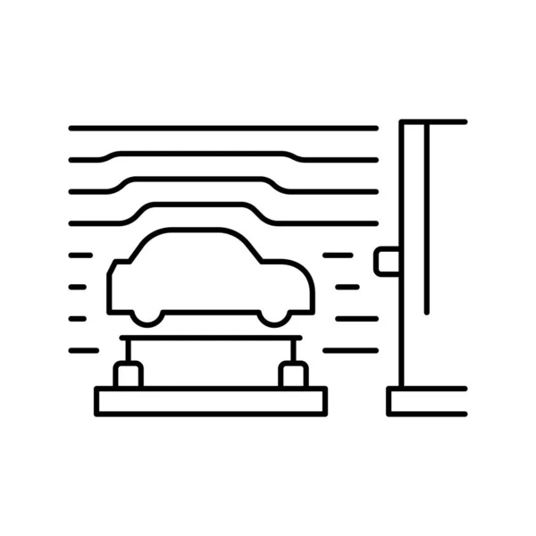 Túnel de viento coche línea icono vector ilustración — Archivo Imágenes Vectoriales