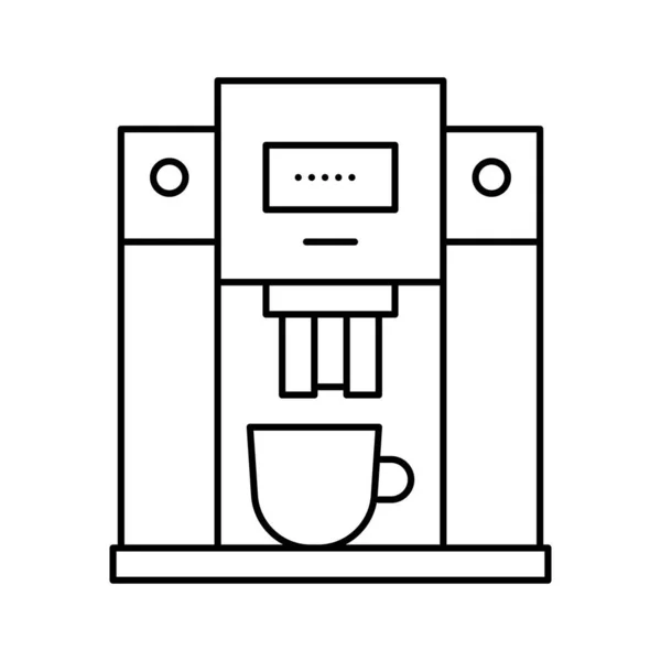 Maschine Kaffee brauen professionelle elektronische Geräte Linie Symbol Vektor Illustration — Stockvektor