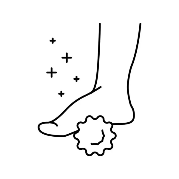 Massage flache Füße Linie Symbol Vektor Illustration — Stockvektor