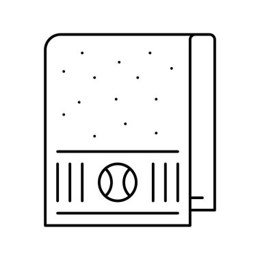 Havlu tenisçisi çizgi ikon vektör illüstrasyonu