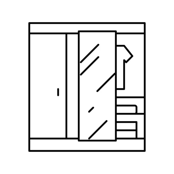 Garderob rum motell linje ikon vektor illustration — Stock vektor