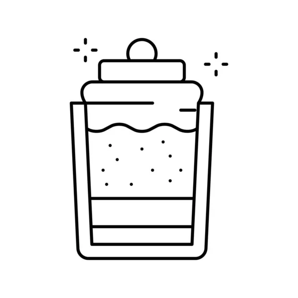 Creamy dessert cup line icon vector illustration — Stock Vector
