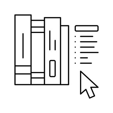 çevrimiçi kütüphane satırı vektör illüstrasyonu
