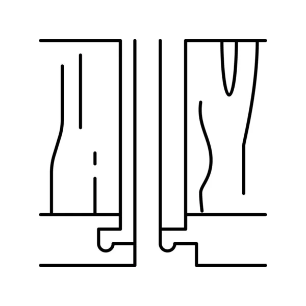 Modularer Boden Puzzle Linie Symbol Vektor Illustration — Stockvektor