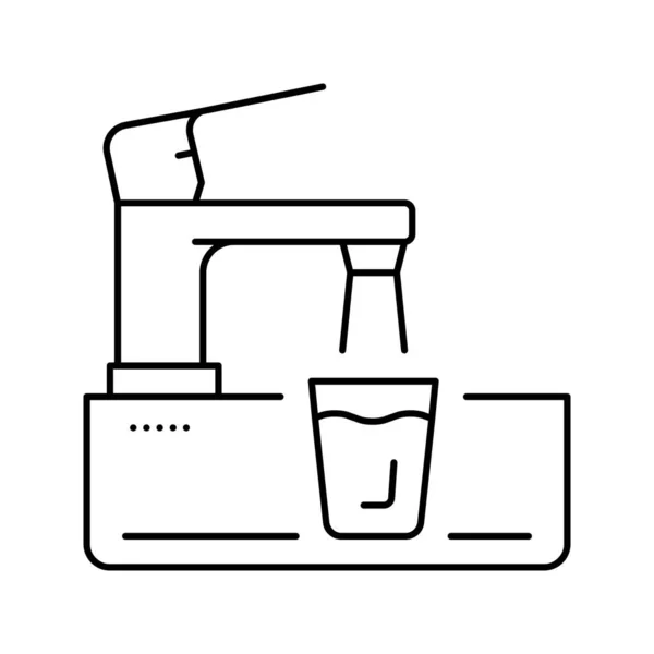 Kraan in modern design waterlijn icoon vector illustratie — Stockvector