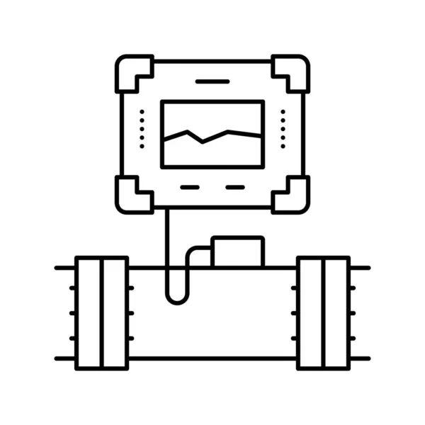 Gadget para la línea de construcción de tuberías de investigación icono vector ilustración — Archivo Imágenes Vectoriales