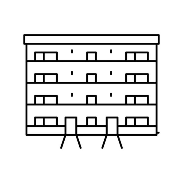 Condominio casa línea icono vector ilustración — Archivo Imágenes Vectoriales