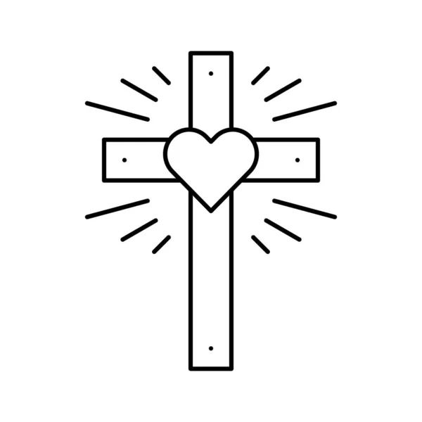 Glaube Christentum Linie Symbol Vektor Illustration — Stockvektor