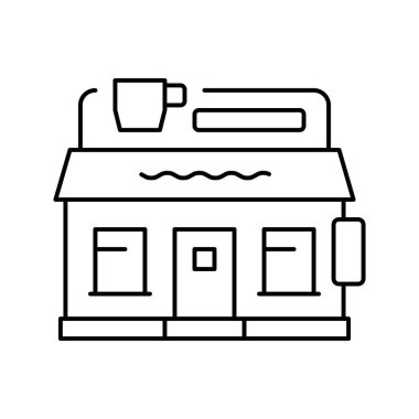 Kafe çizgisi simgesi vektör illüstrasyonu