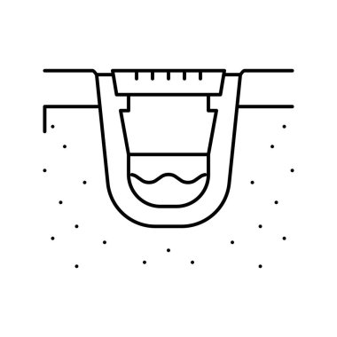 drenaj sistemi çizgisi ikon vektör çiziminin inşaatı