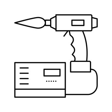 Manuel kaynak çizgisi ikon vektör illüstrasyonu