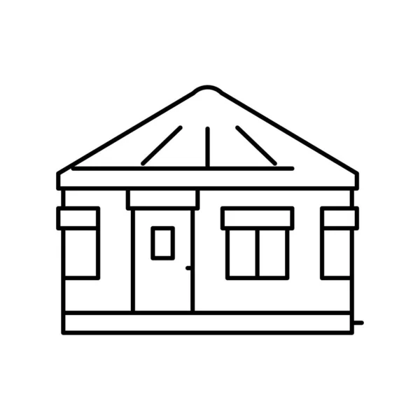 Yurta casa línea icono vector ilustración — Archivo Imágenes Vectoriales