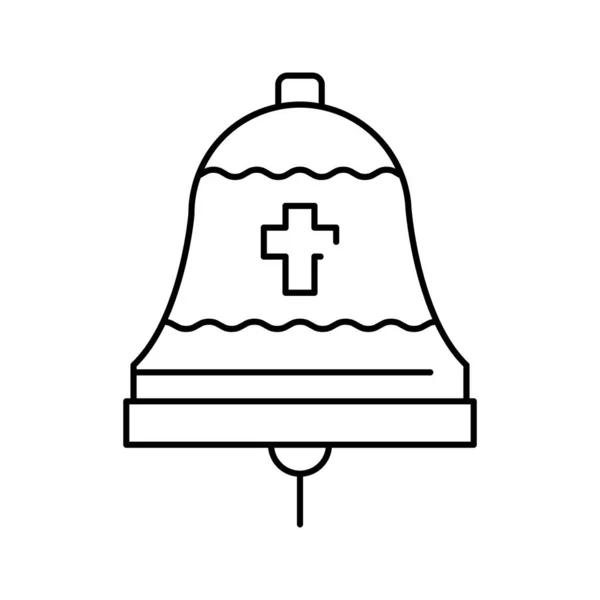 Дзвін Християнство лінія значок Векторні ілюстрації — стоковий вектор