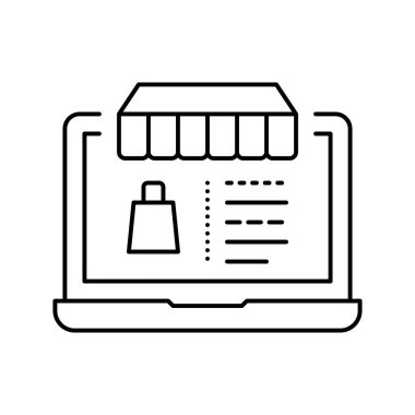 çevrimiçi dükkan satırı vektör illüstrasyonu