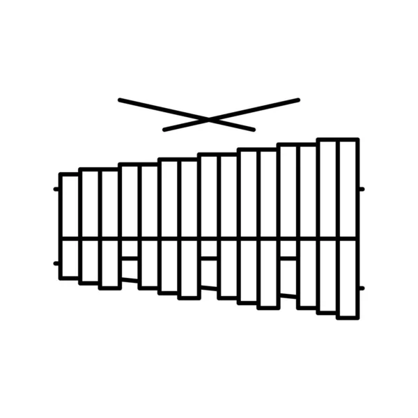 Xylophone play music instrument line instrument illustration — стоковый вектор