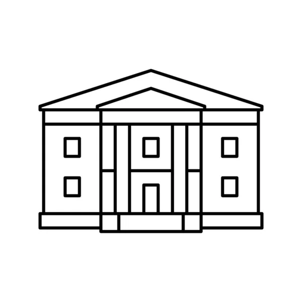 希腊复兴房屋线图标矢量插图 — 图库矢量图片