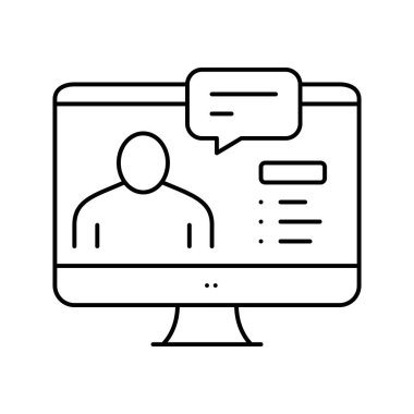 çevrimiçi eğitim çizgisi vektör illüstrasyonuName