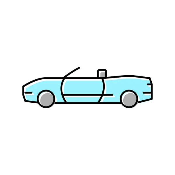 Cabrio Auto Farbe Symbol Vektor Illustration — Stockvektor