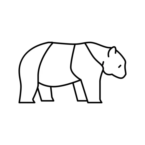 动物园线中的熊猫图标矢量插图 — 图库矢量图片