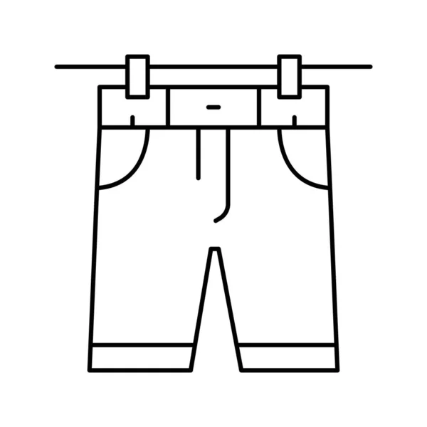 Korte broek drogen outdoor lijn pictogram vector illustratie — Stockvector