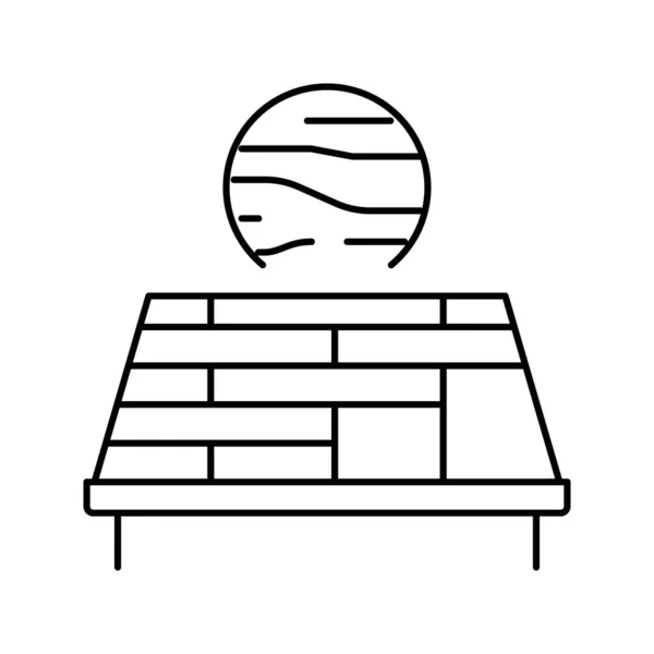 Línea de techo de madera icono vector ilustración — Archivo Imágenes Vectoriales