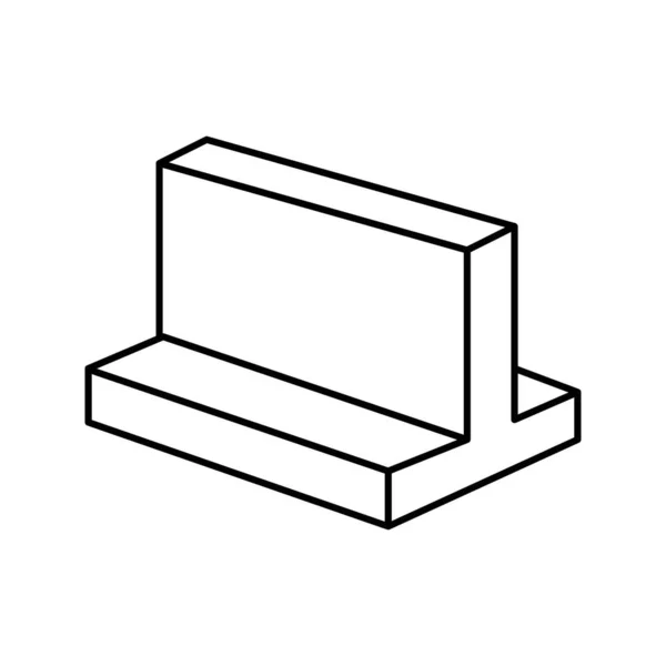 Laiton métal profil ligne icône vectoriel illustration — Image vectorielle