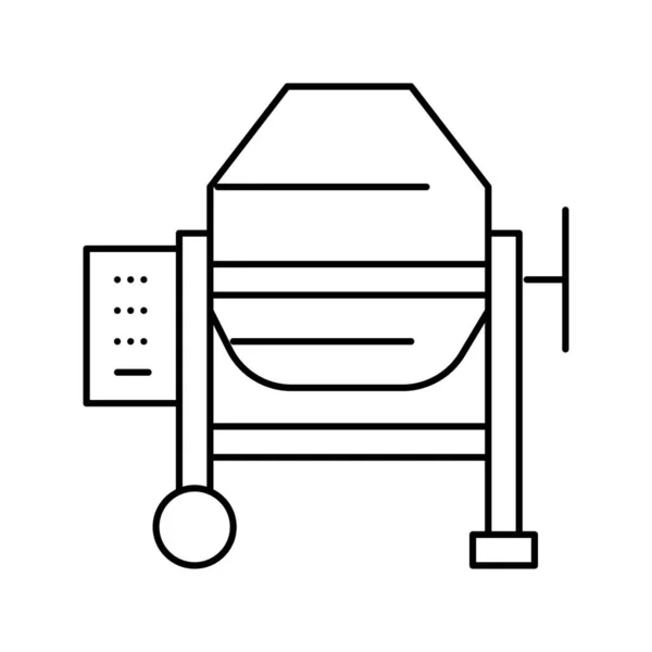 Producción de hormigón mezclador línea icono vector ilustración — Archivo Imágenes Vectoriales