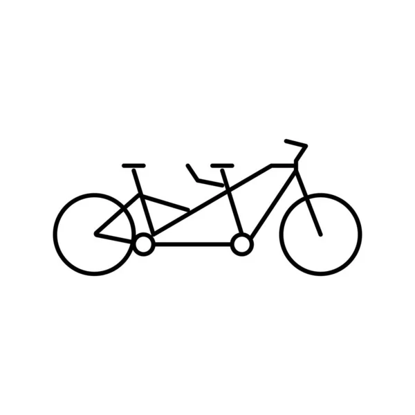 Bicicleta en tándem para la ilustración de vector de icono de línea de pareja — Archivo Imágenes Vectoriales