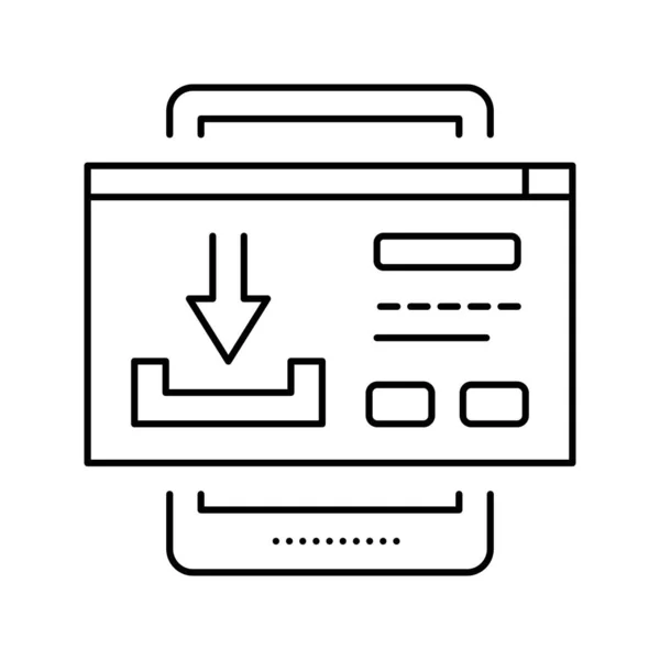 Descargar contenido ugc línea icono vector ilustración — Archivo Imágenes Vectoriales