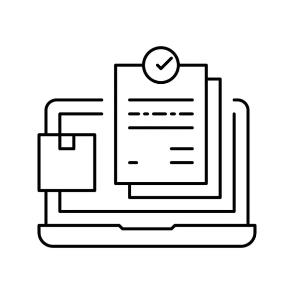 Internet-Bestellung und Beschaffungslinie Icon Vektor Illustration — Stockvektor