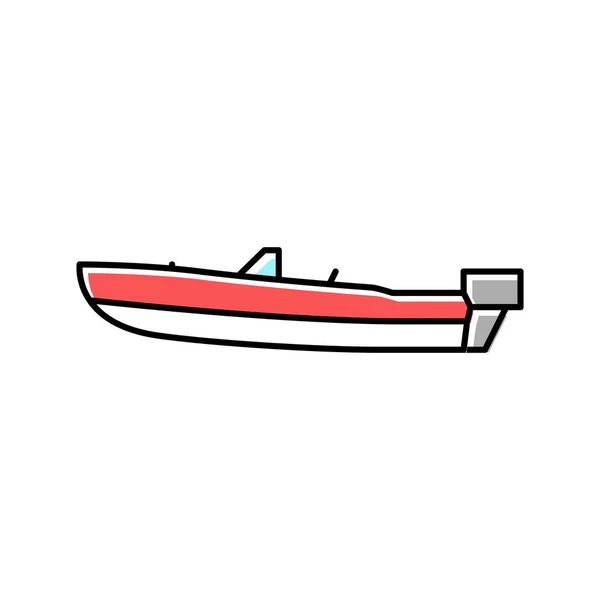 Runabout bateau couleur icône vectoriel illustration — Image vectorielle