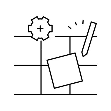 Kiremit parçalama çizgisi vektör illüstrasyonu