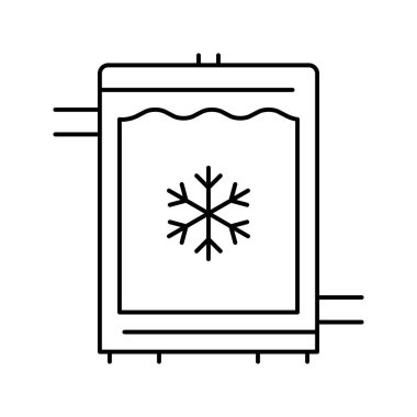 Buzdolabı peyniri üretim hattı ikon vektör çizimi